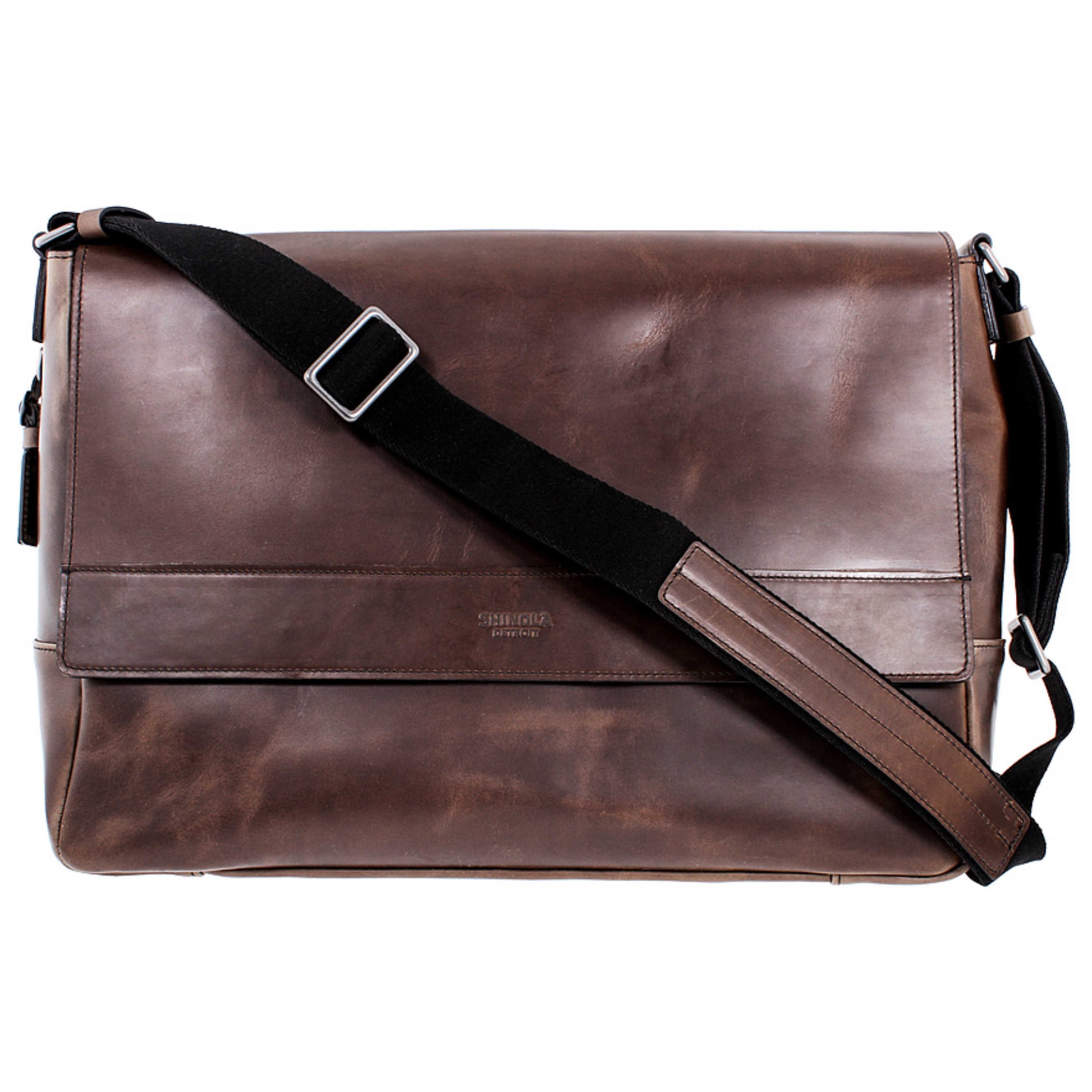 Front view of Shinola E/W Men's Handbags S0320041079 charcoal