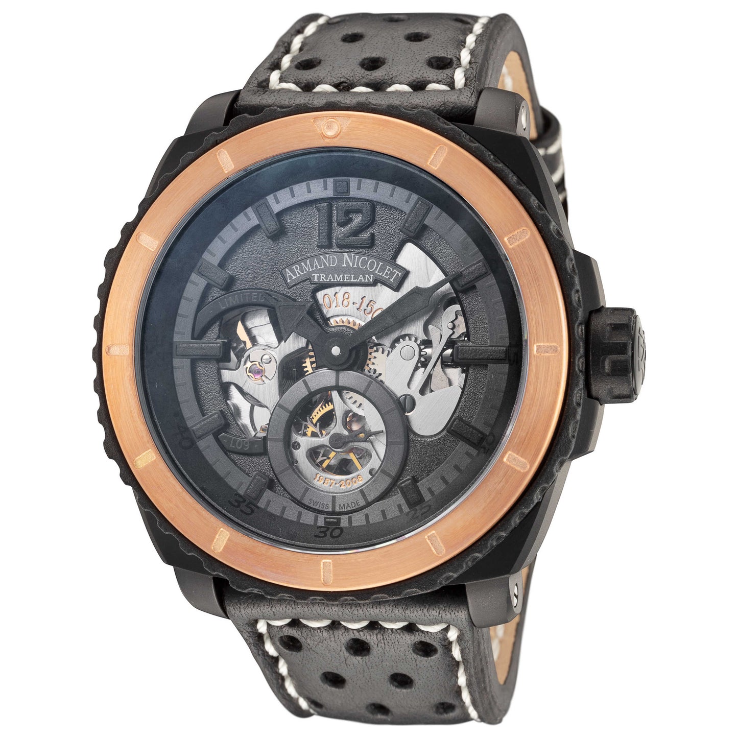 Front view of Armand Nicolet L09 Men's Manual-Wind Watch S619AQN-BN-P160N