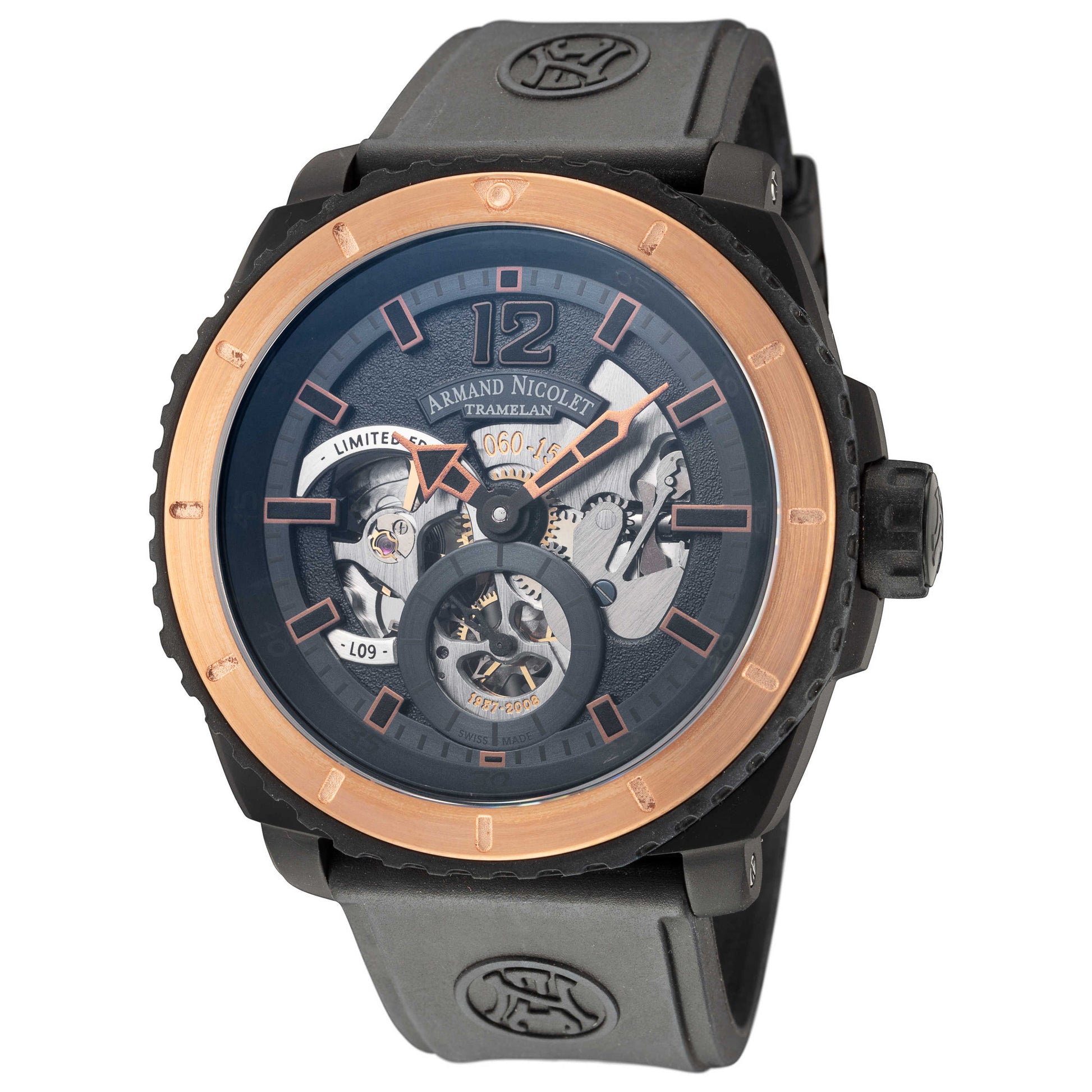 Front view of Armand Nicolet L09 Men's Manual-Wind Watch S619AQN-BU-G9610