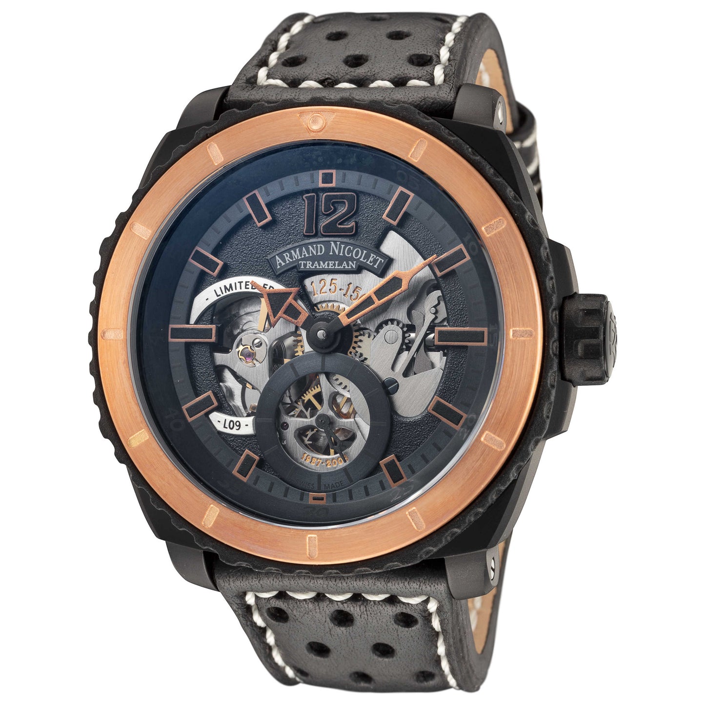 Front view of Armand Nicolet L09 Men's Manual-Wind Watch S619AQN-BU-P160N