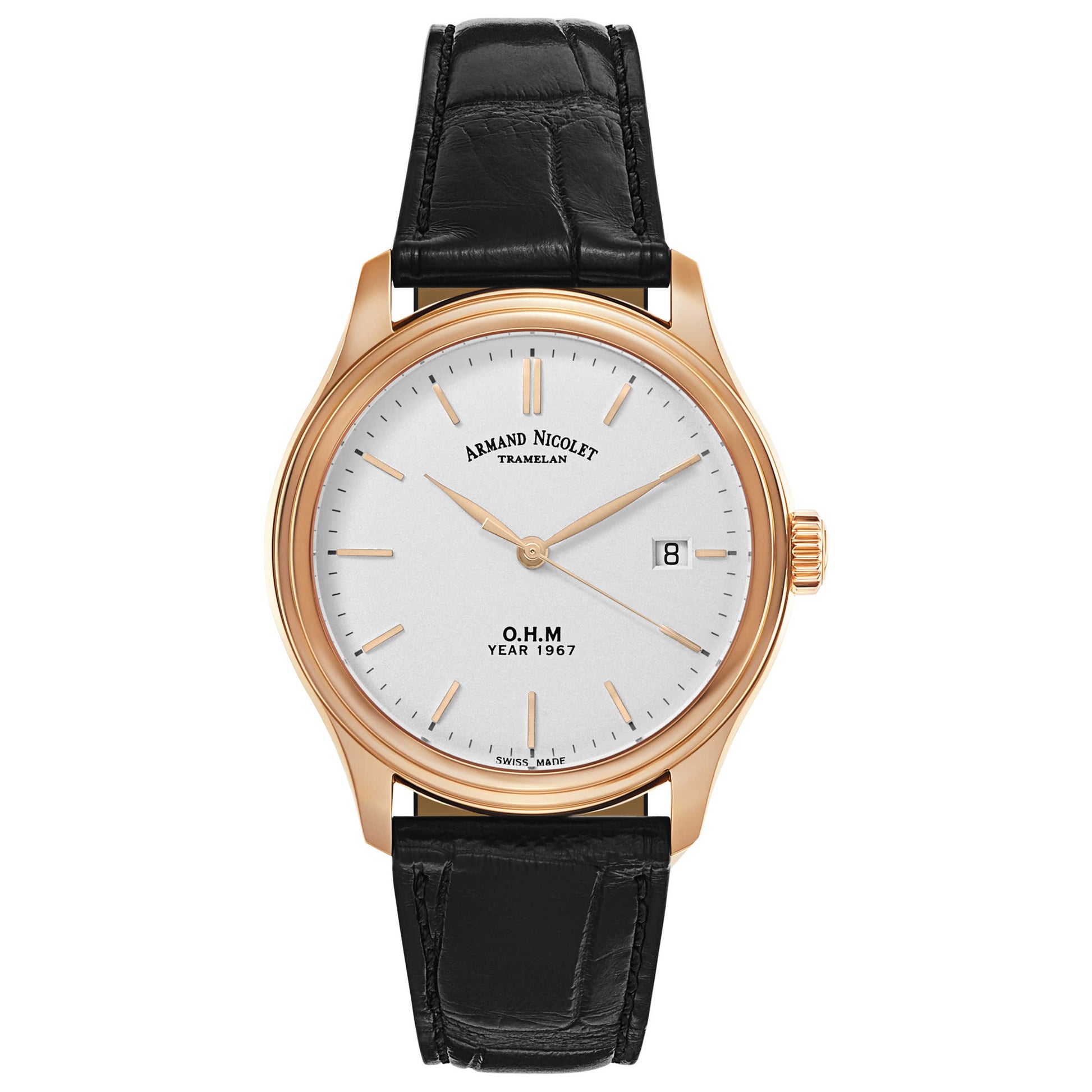 Front view of Armand Nicolet L15 Men's Automatic Watch S780AAA-AS-PI0780NA