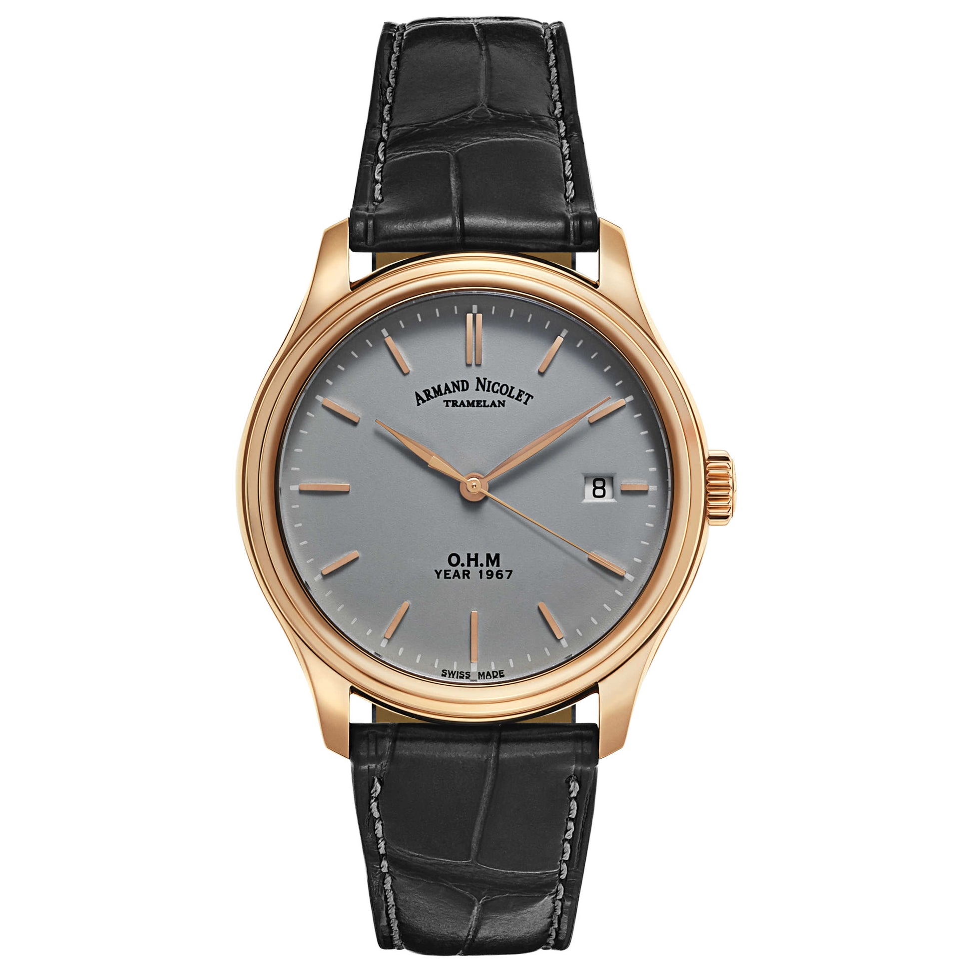 Front view of Armand Nicolet L15 Men's Automatic Watch S780AAA-GS-PI0780GA