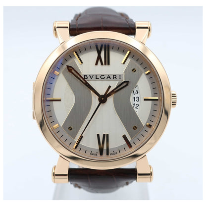 Front view of Bulgari Sotirio Bulgari Men's Automatic Watch SBP42WGLD-125-SD