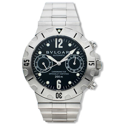 Front view of Bulgari Diagono Professional Men's Automatic Watch SC38SS-SLN