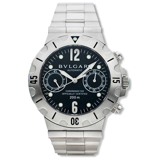 Front view of Bulgari Diagono Professional Men's Automatic Watch SC38SS-SLN