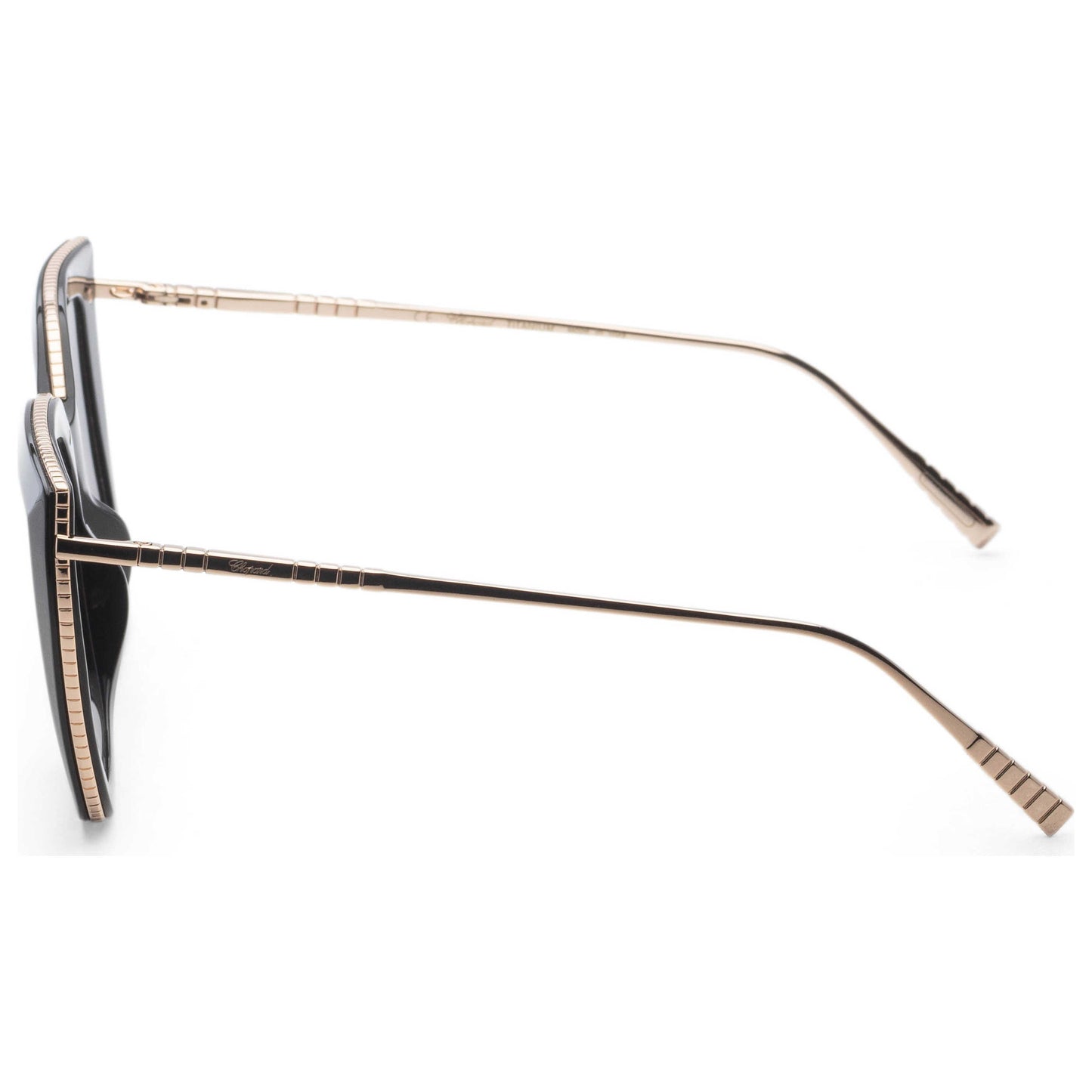 Left view of Chopard Women's Sunglasses SCH319M540BLK