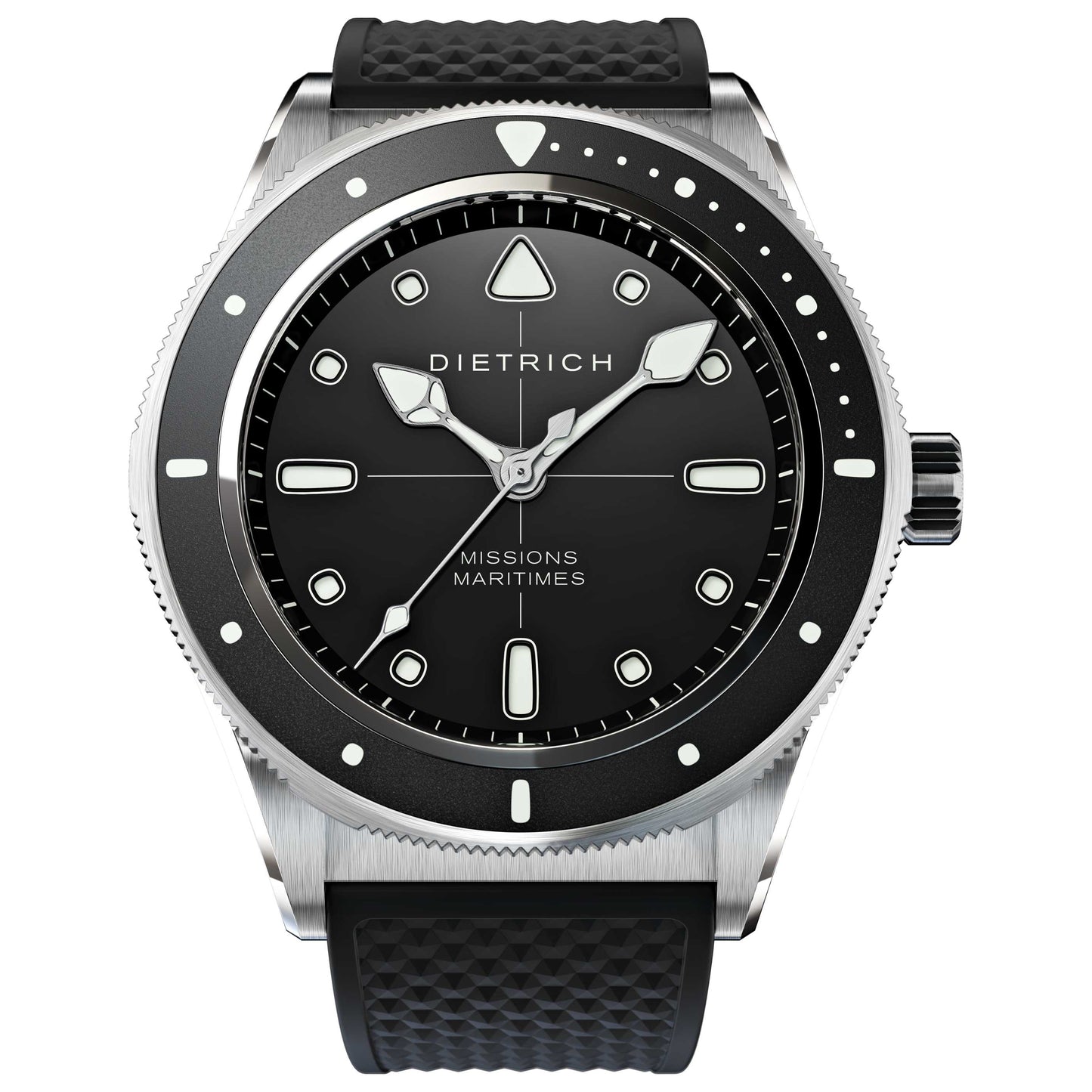 Front view of Dietrich Skin Diver 2 Men's Automatic Watch SD-2 BLK