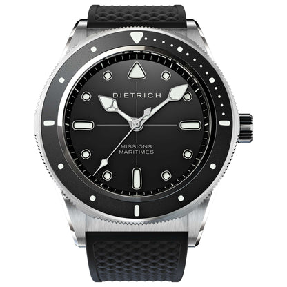 Front view of Dietrich Skin Diver 2 Men's Automatic Watch SD-2 BLK