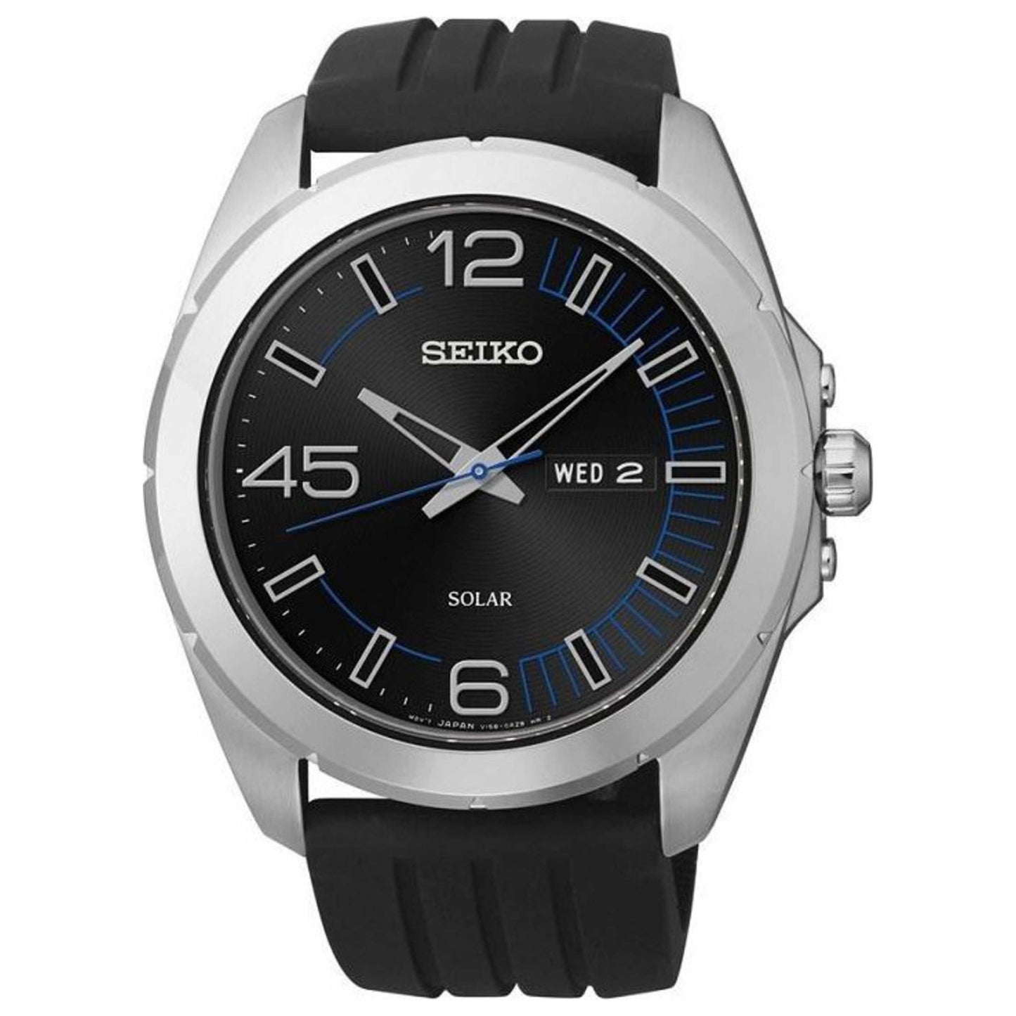 Front view of Seiko Solar Men's Quartz Watch SE-SNE277