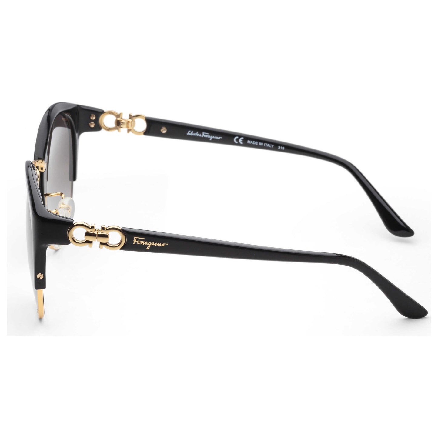 Left view of Ferragamo Fashion Women's Sunglasses SF902SK-001