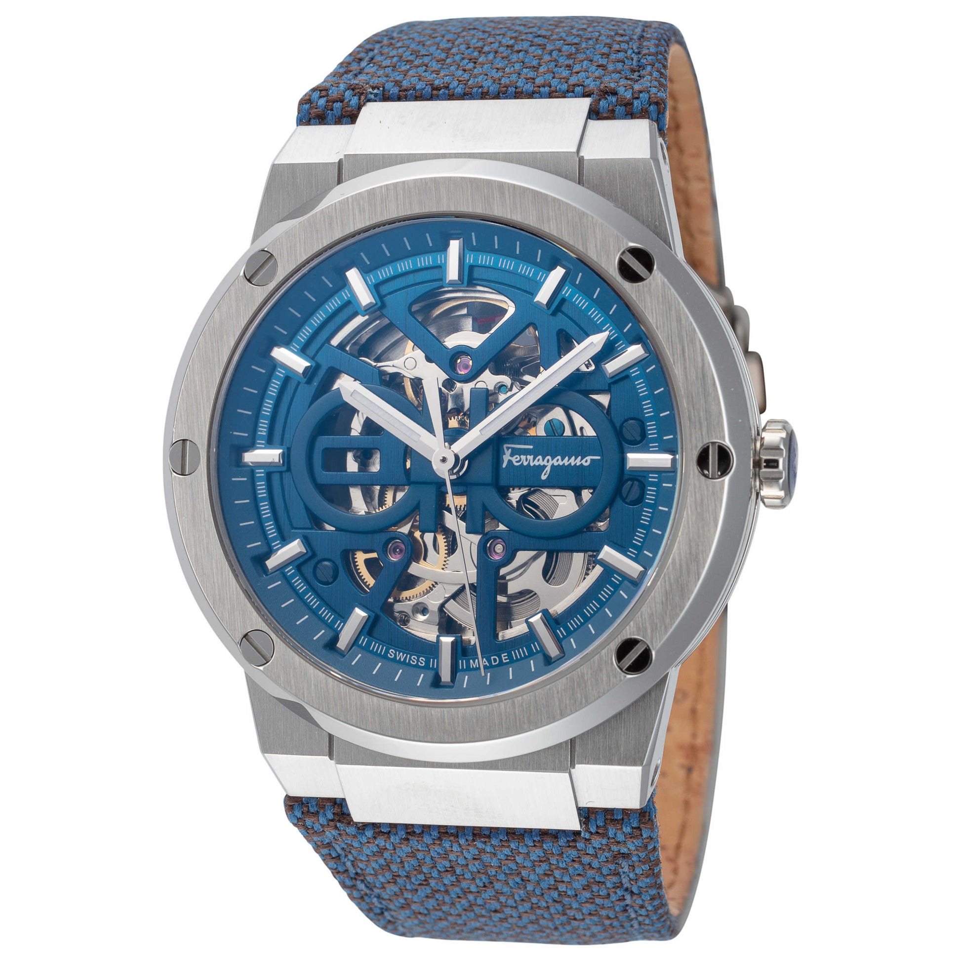 Front view of Ferragamo F-80 Men's Automatic Watch SFCX00622
