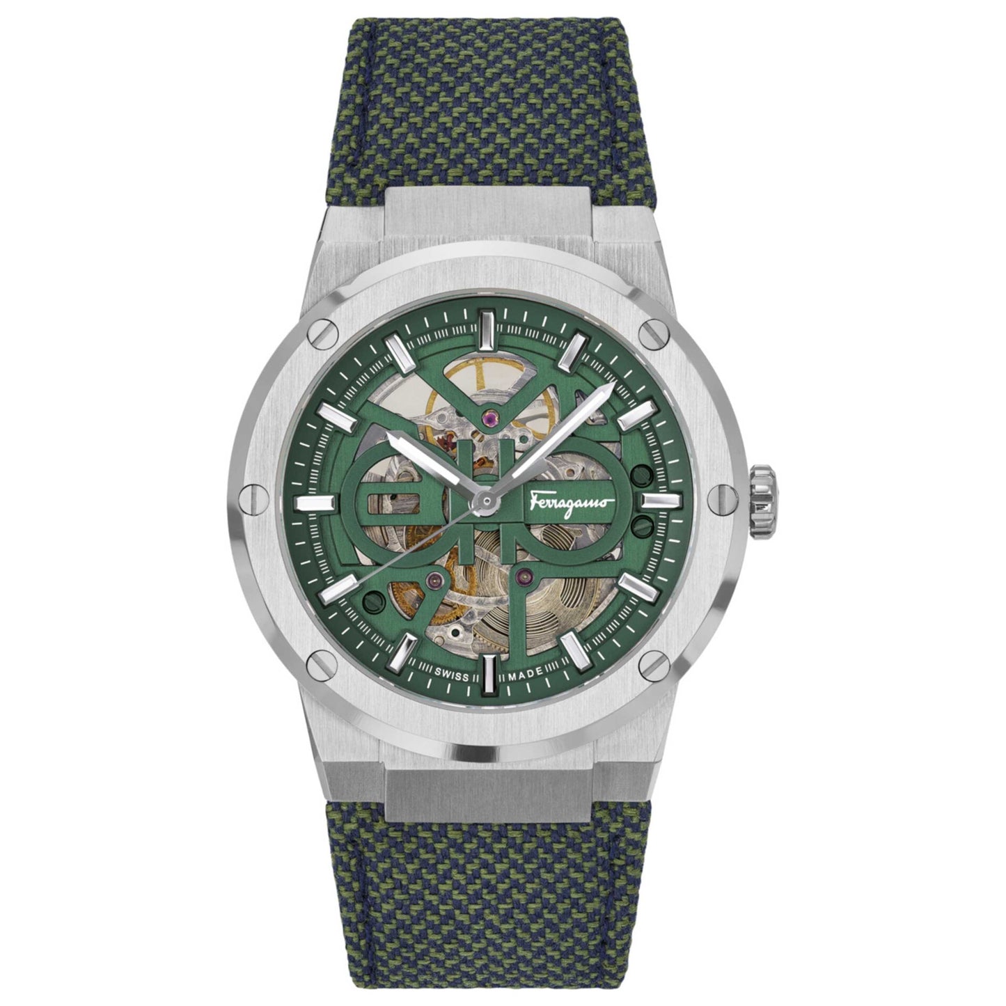 Front view of Ferragamo F-80 Men's Automatic Watch SFCX00722