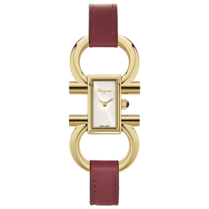 Front view of Ferragamo Double Gancini Women's Quartz Watch SFDO00419