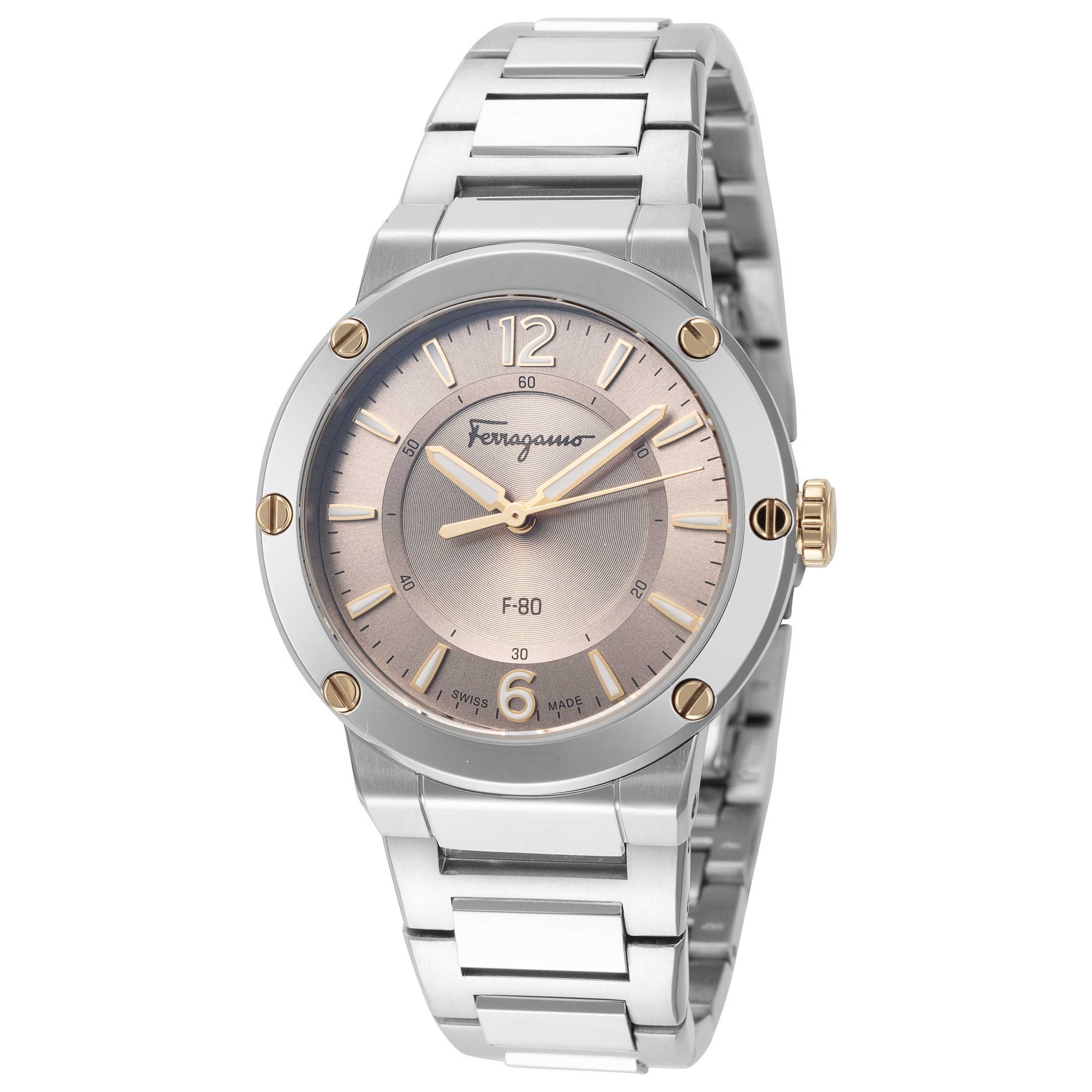 Front view of Ferragamo Minibico Women's Quartz Watch SFDP00318
