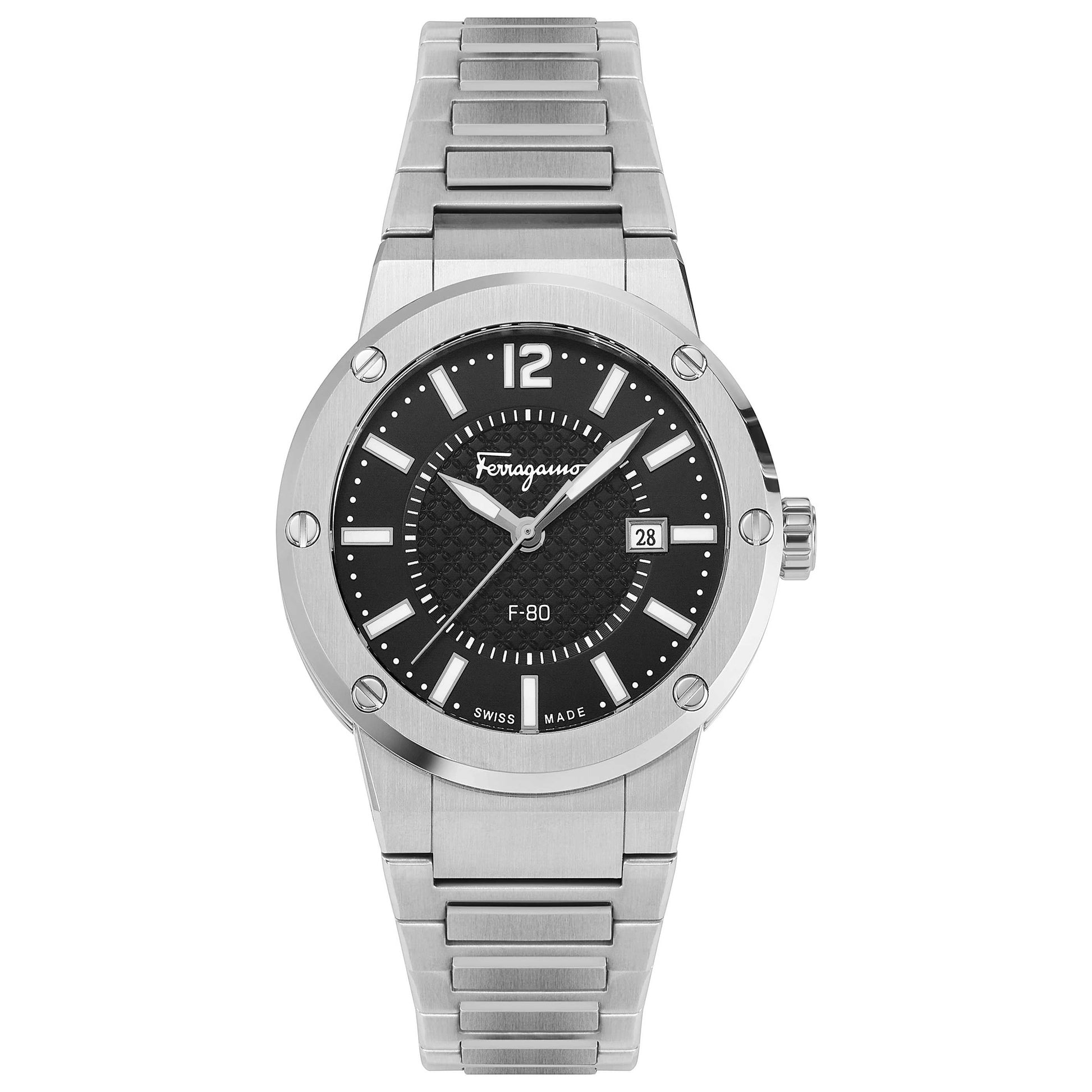 Front view of Ferragamo F-80 Men's Quartz Watch SFHY00521