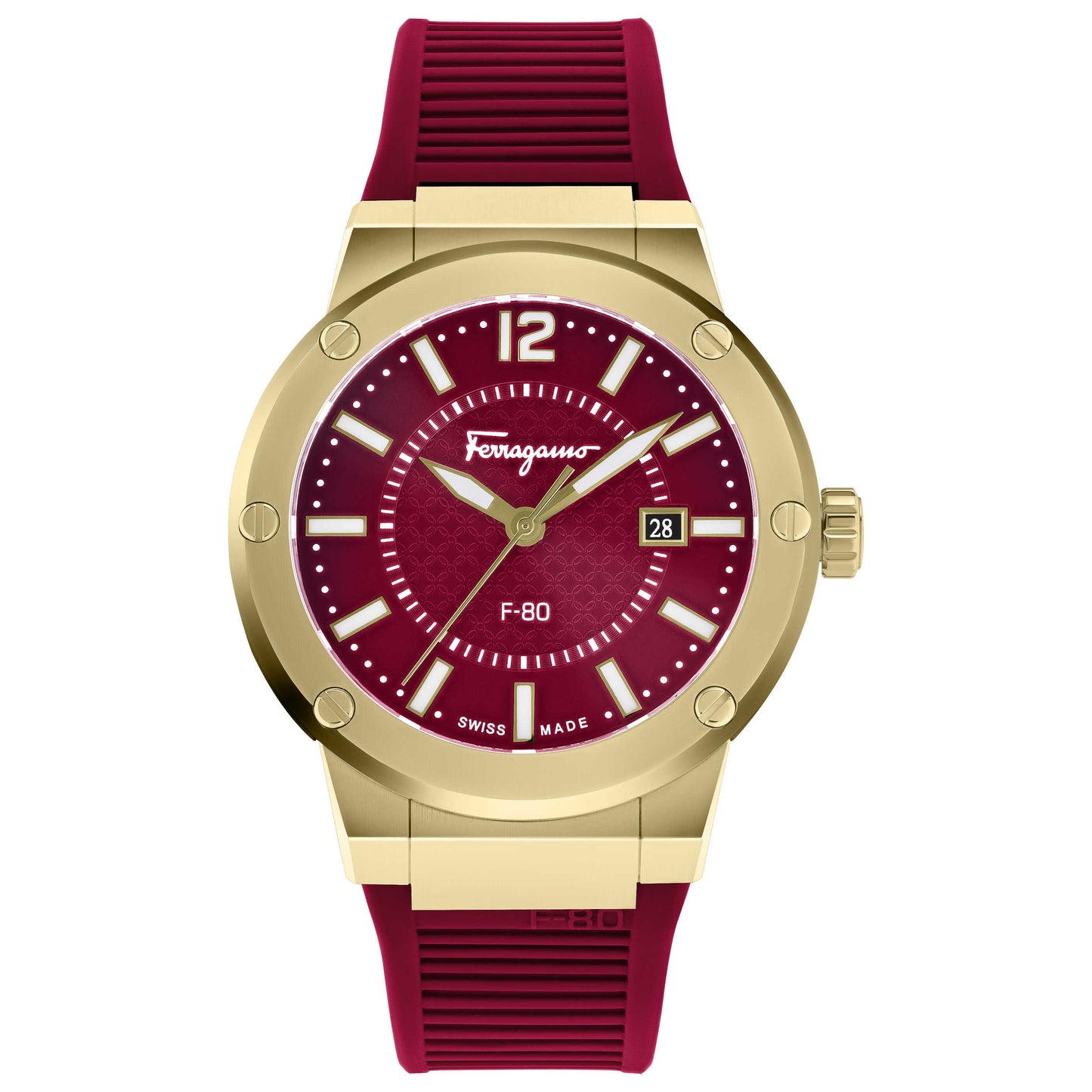 Front view of Ferragamo F-80 Men's Quartz Watch SFHY02422