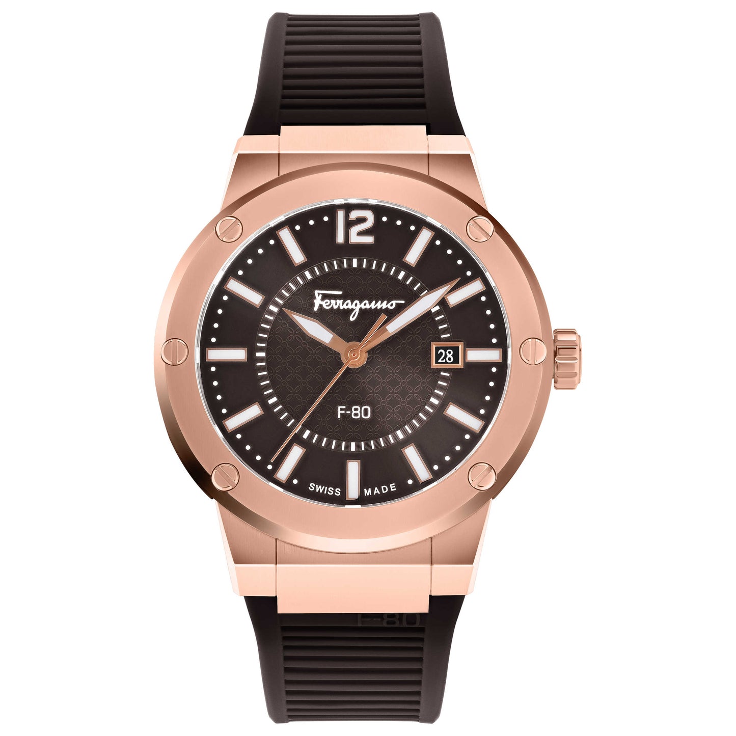 Front view of Ferragamo F-80 Men's Quartz Watch SFHY02522