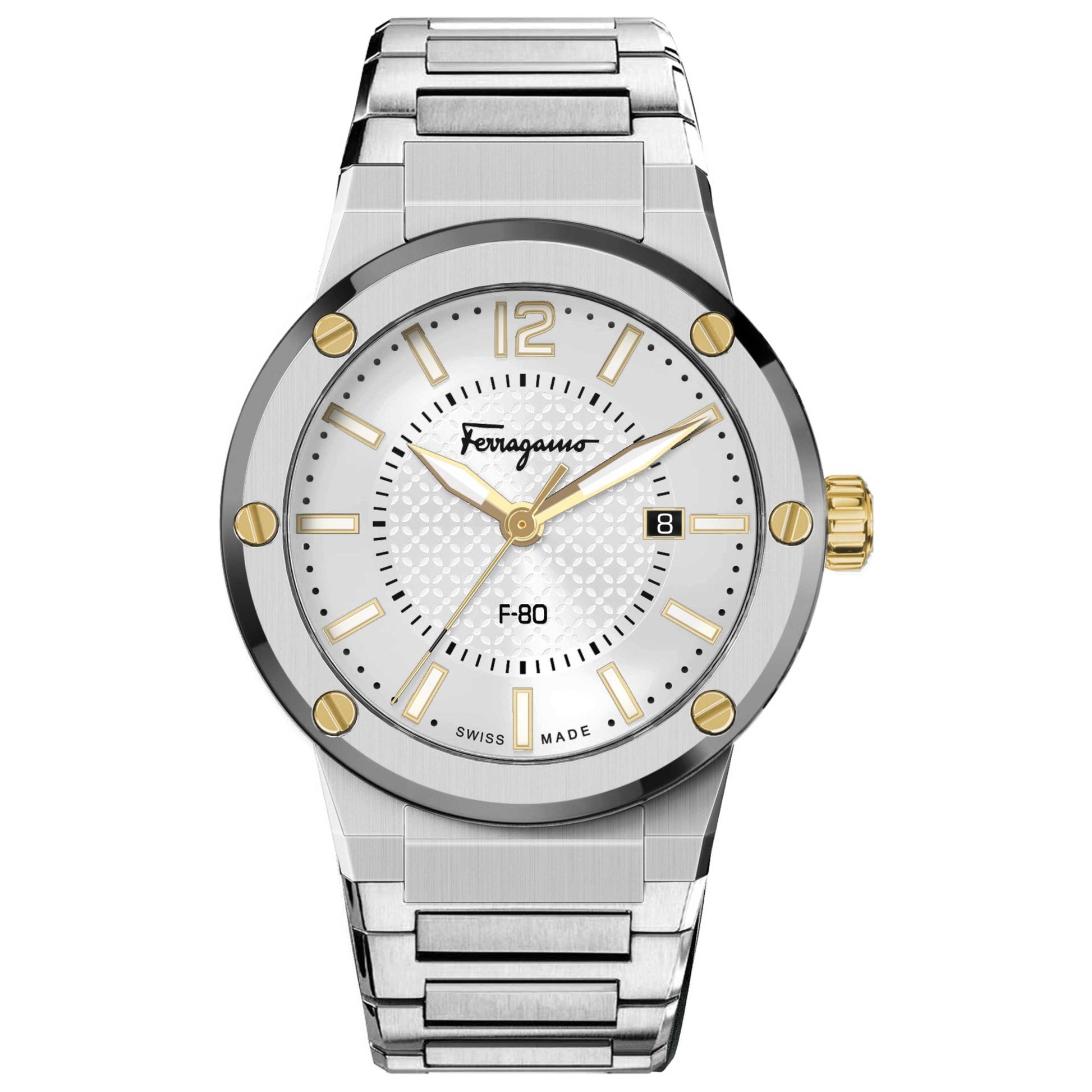 Front view of Ferragamo F-80 Men's Quartz Watch SFHY02922