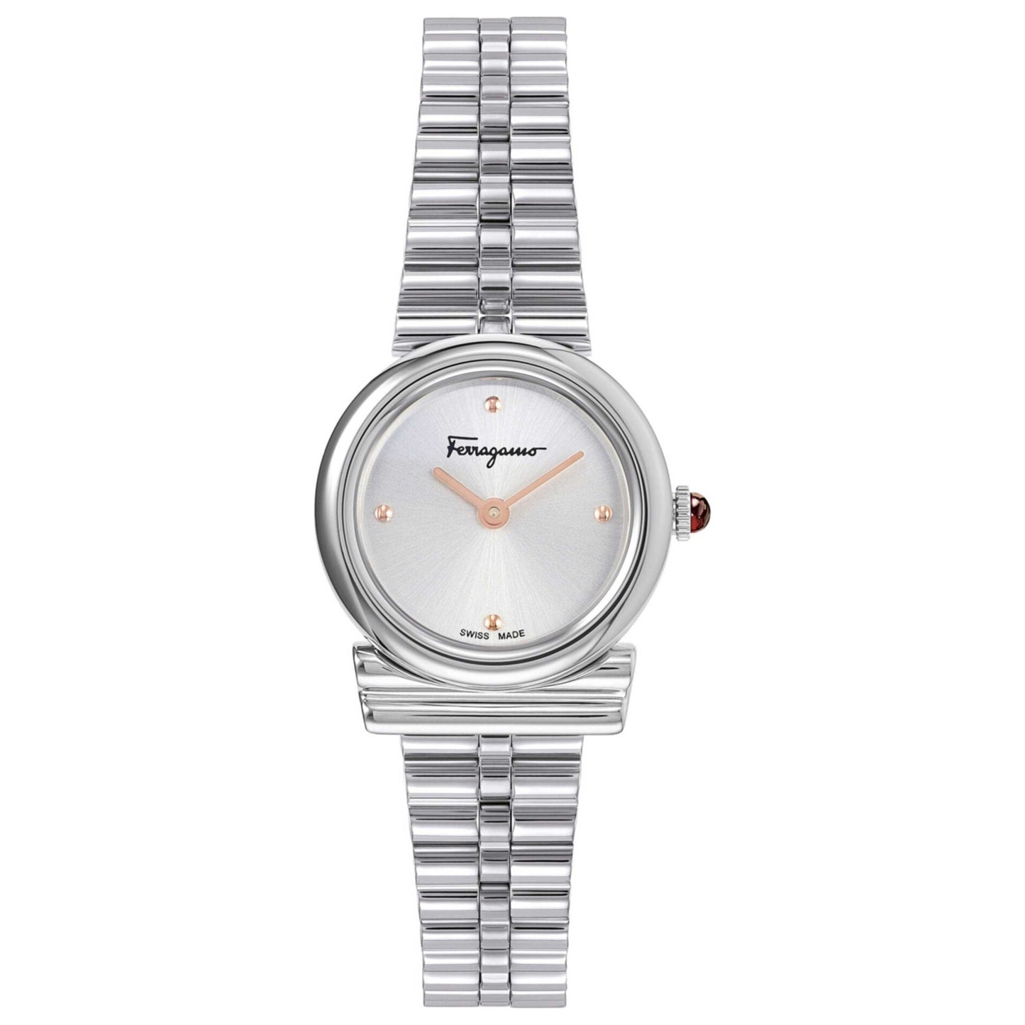 Front view of Ferragamo Gancini Horizontal Women's Quartz Watch SFMC00121