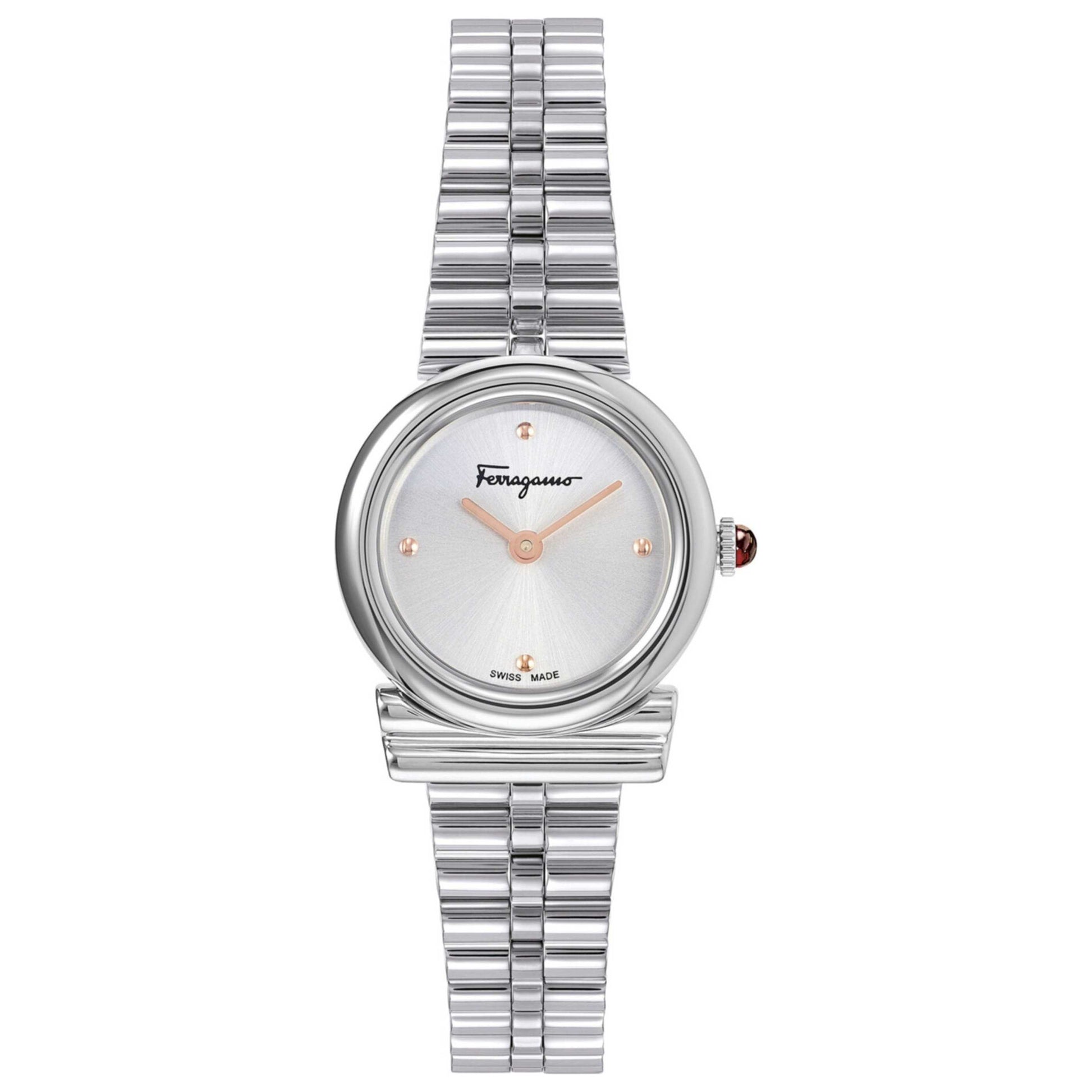 Front view of Ferragamo Gancini Horizontal Women's Quartz Watch SFMC00121