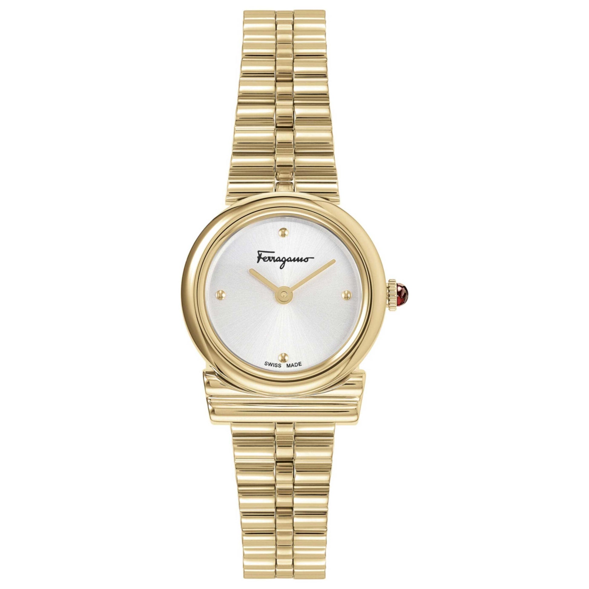 Front view of Ferragamo Gancini Horizontal Women's Quartz Watch SFMC00321