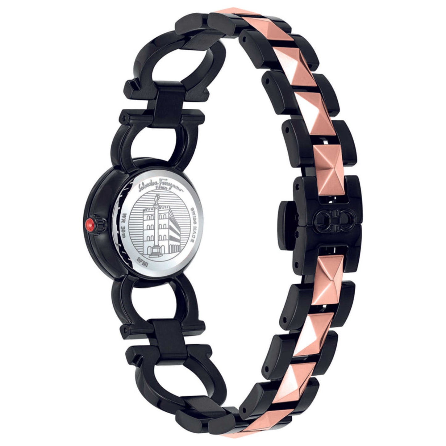 Back view of Ferragamo Double Gancini Stud Women's Quartz Watch SFMI00422