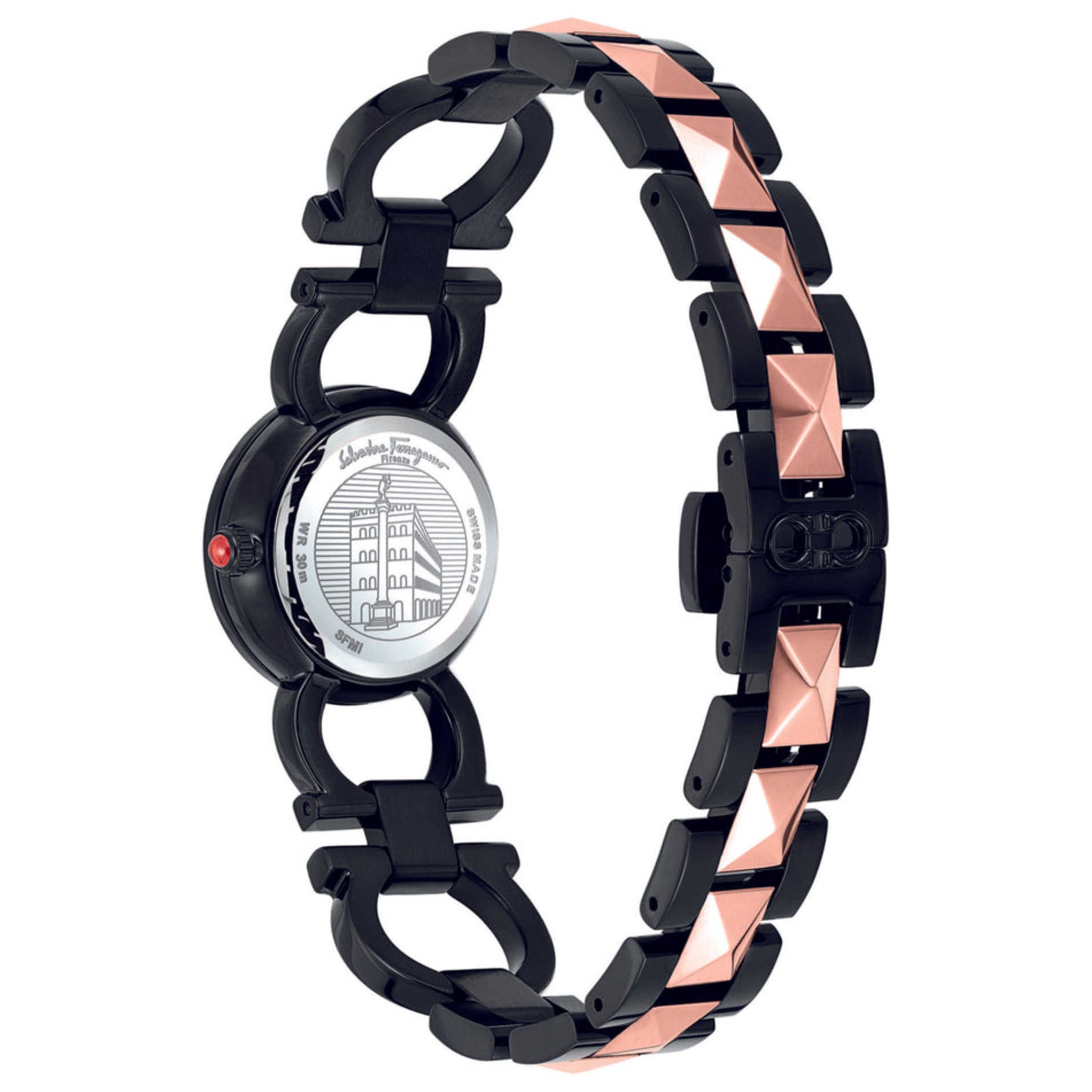 Back view of Ferragamo Double Gancini Stud Women's Quartz Watch SFMI00422