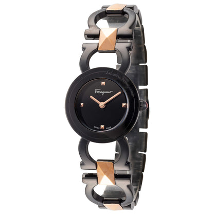 Front view of Ferragamo Double Gancini Stud Women's Quartz Watch SFMI00422