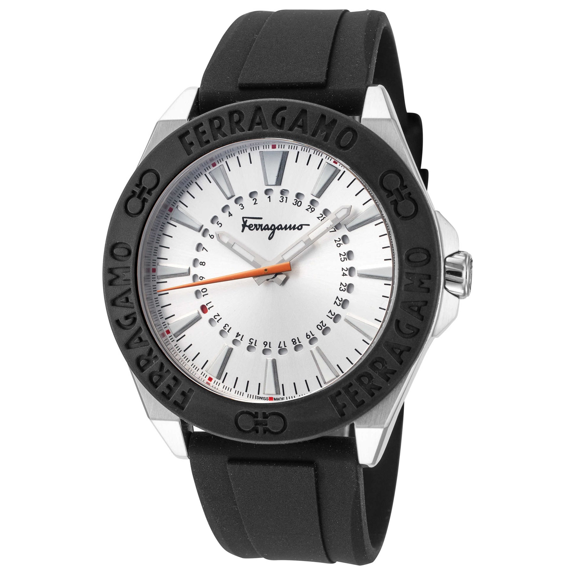 Front view of Ferragamo FF Men's Quartz Watch SFMQ00122