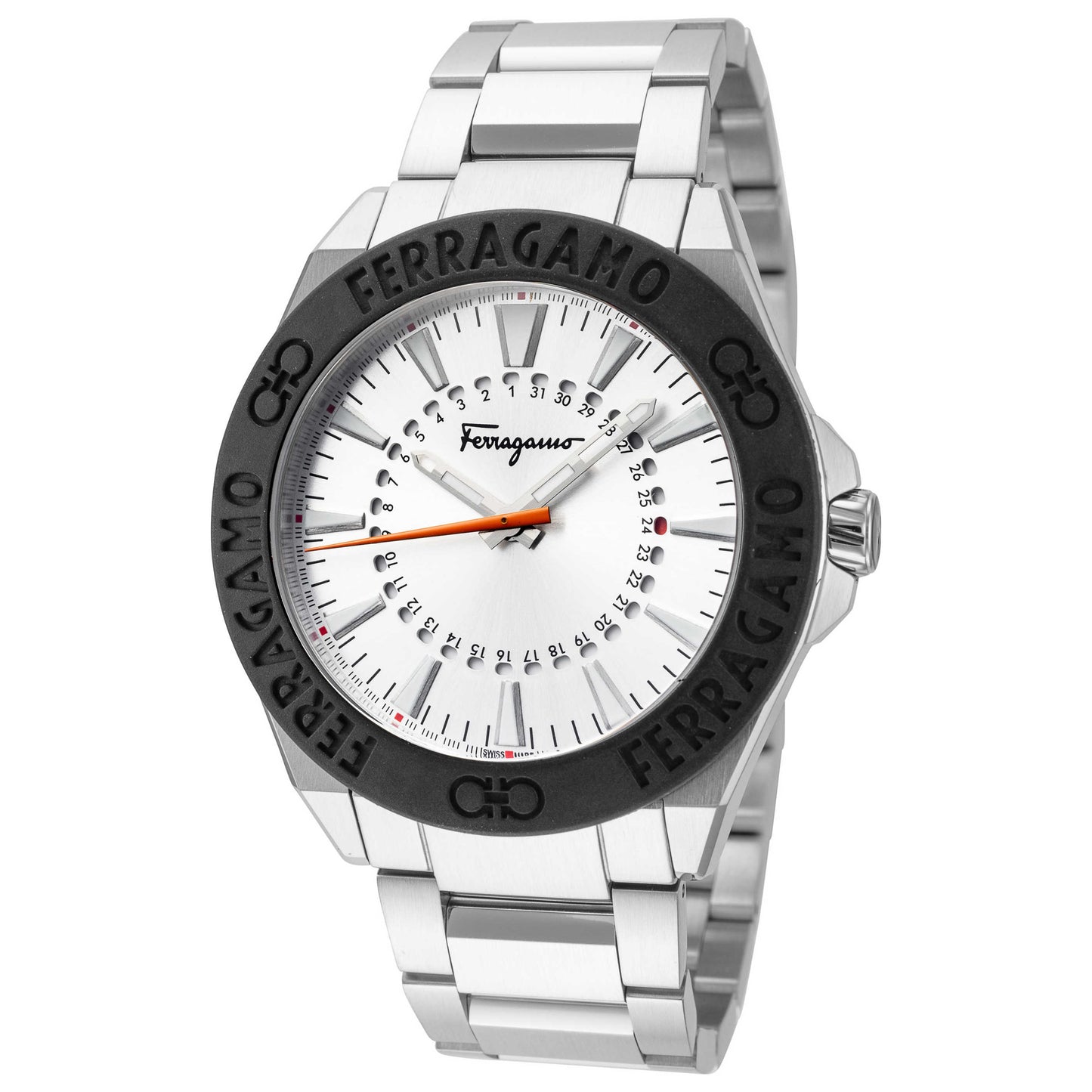Front view of Ferragamo FF Men's Quartz Watch SFMQ00422