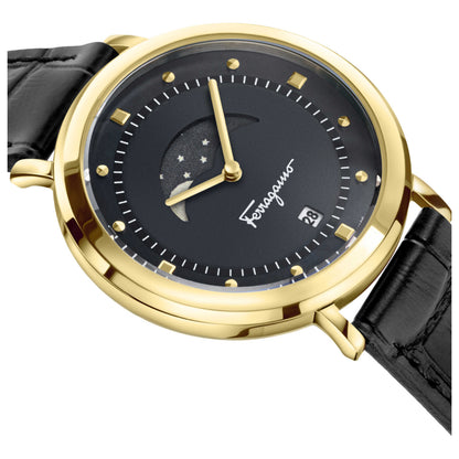 Left view of Ferragamo Logomania Moon Phase Women's Quartz Watch SFUH00221