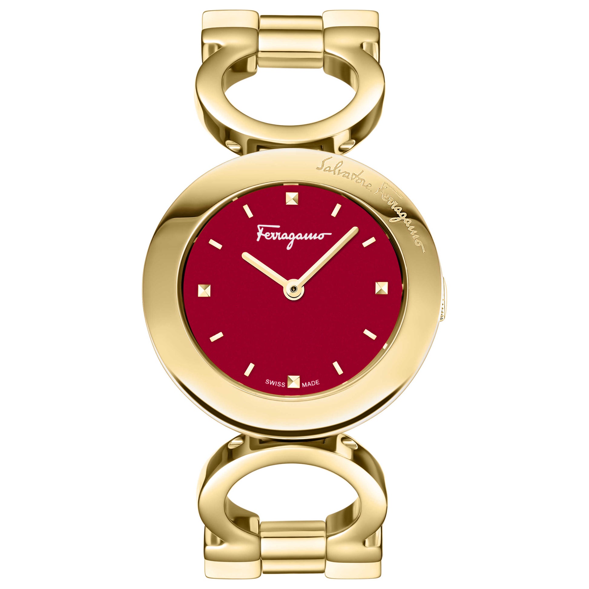 Front view of Ferragamo Gancino Bracelet Women's Quartz Watch SFYA00621