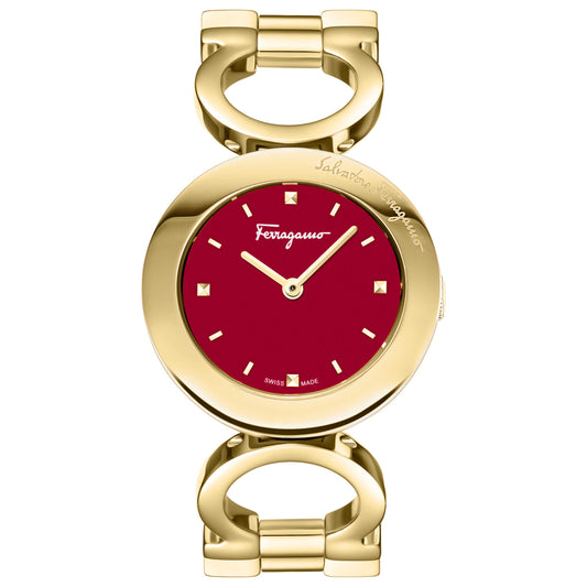 Front view of Ferragamo Gancino Bracelet Women's Quartz Watch SFYA00621