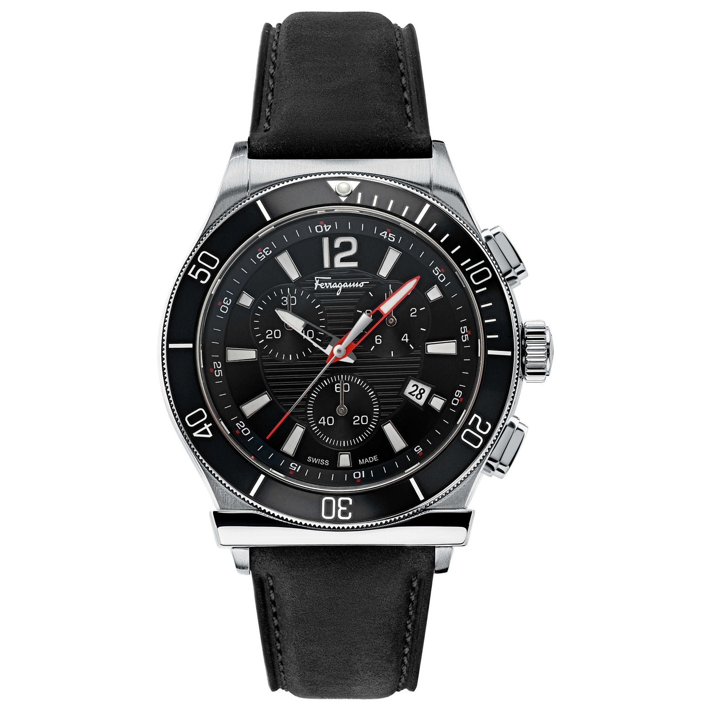 Front view of Ferragamo 1898 Sport Chrono Men's Quartz Watch SFYL00220