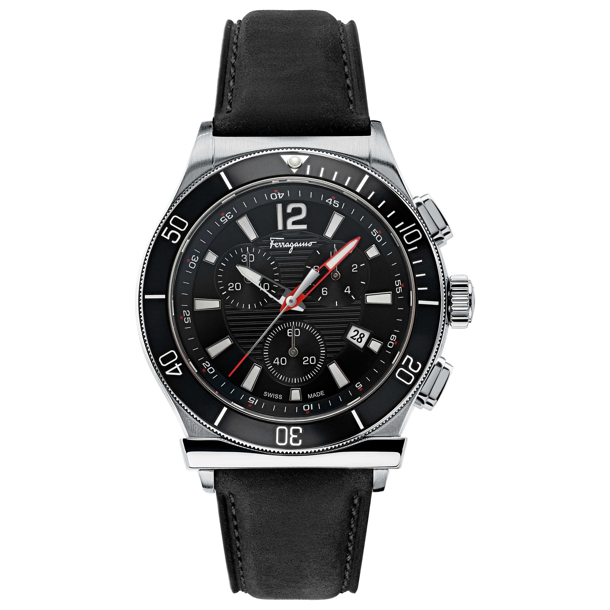 Front view of Ferragamo 1898 Sport Chrono Men's Quartz Watch SFYL00220