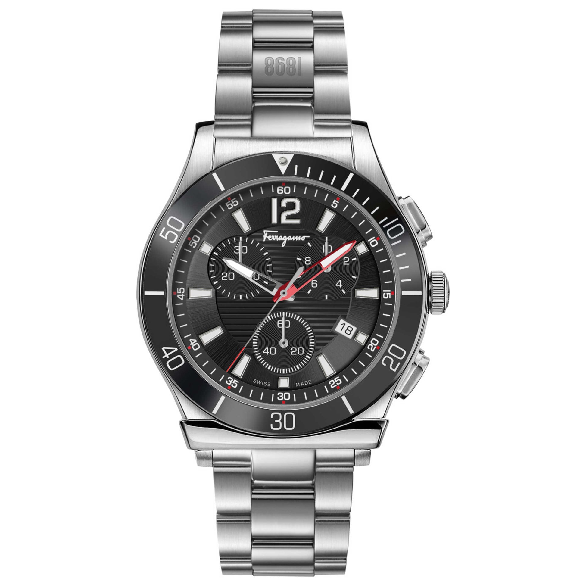 Front view of Ferragamo 1898 Sport Chrono Men's Quartz Watch SFYL00620