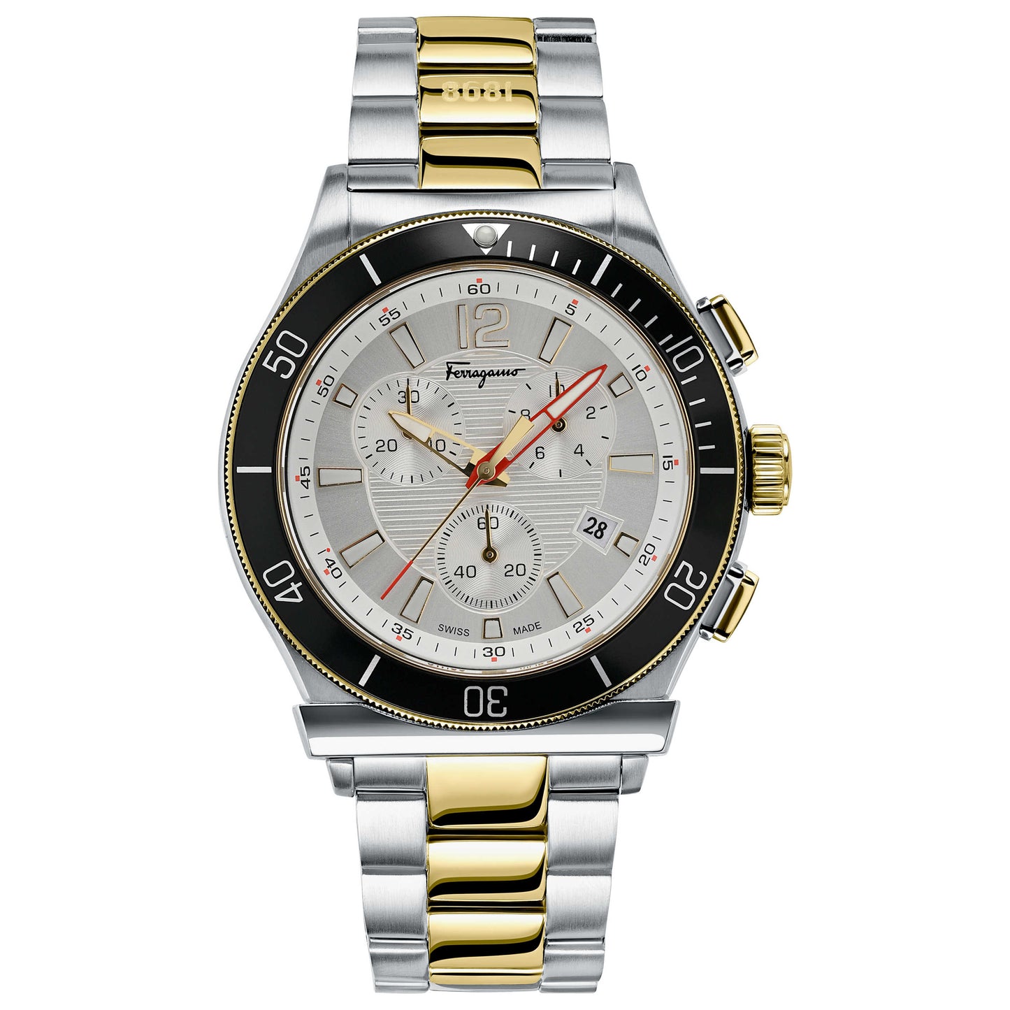 Front view of Ferragamo 1898 Sport Chrono Men's Quartz Watch SFYL00720