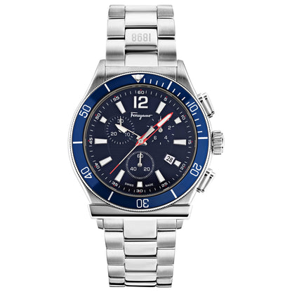 Front view of Ferragamo 1898 Sport Chrono Men's Quartz Watch SFYL01622