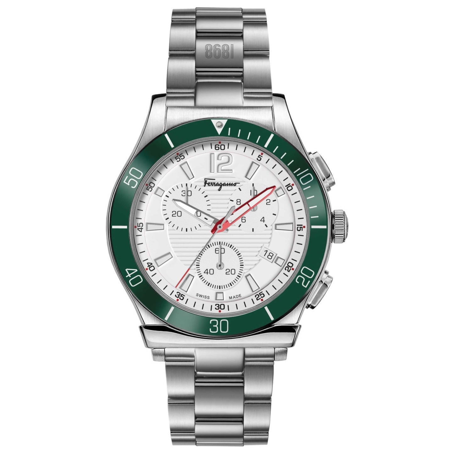 Front view of Ferragamo 1898 Sport Chrono Men's Quartz Watch SFYL01722