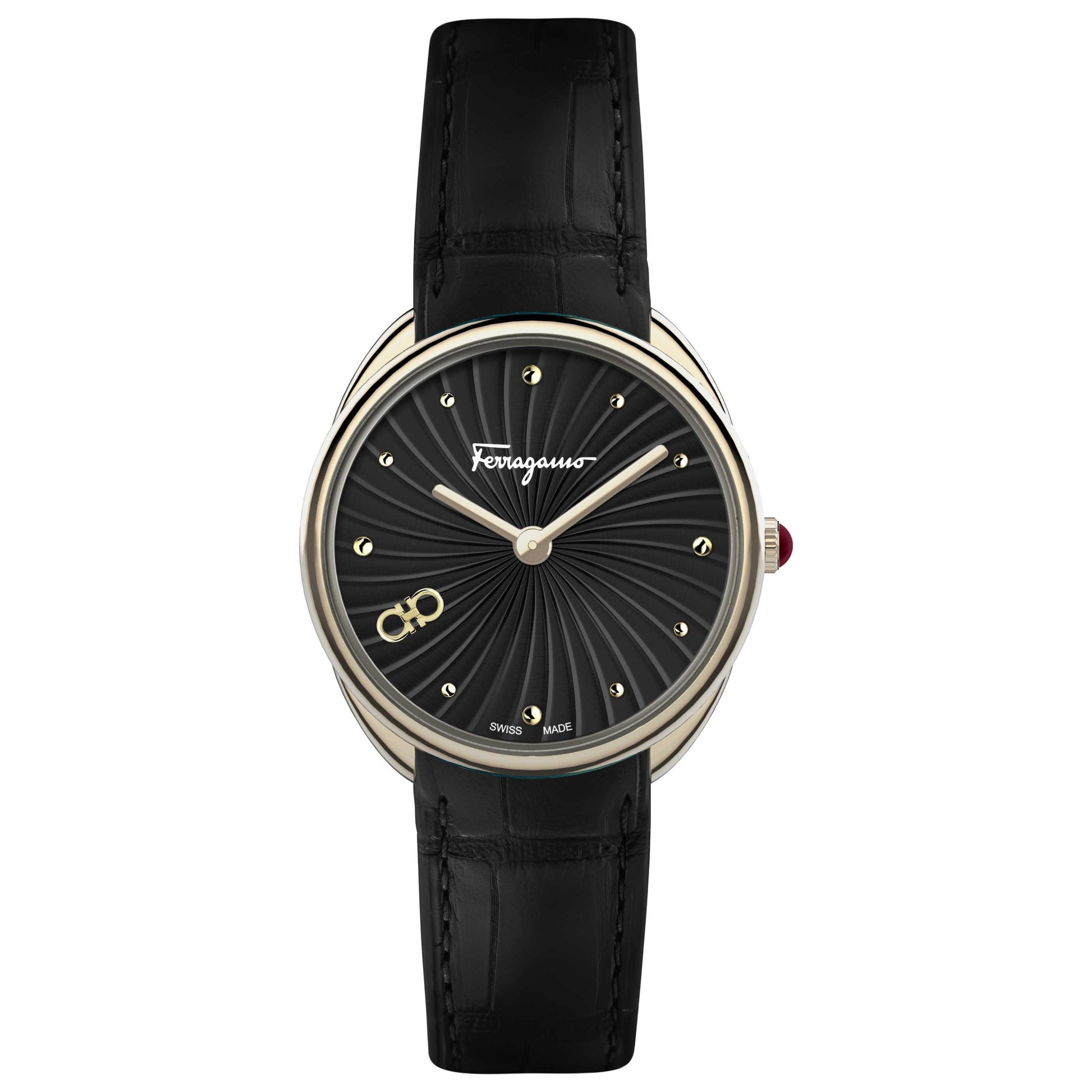 Front view of Ferragamo Cuir Women's Quartz Watch SFYN00420