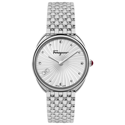 Front view of Ferragamo Cuir Women's Quartz Watch SFYN00720