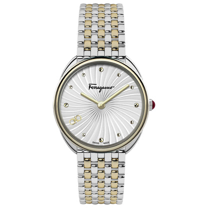 Front view of Ferragamo Cuir Women's Quartz Watch SFYN00920