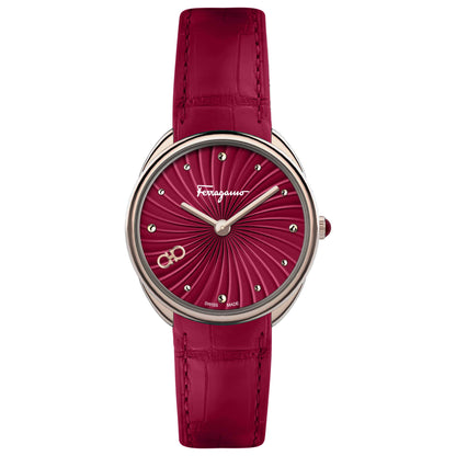 Front view of Ferragamo Cuir Women's Quartz Watch SFYN01122
