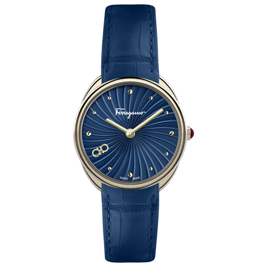 Front view of Ferragamo Cuir Women's Quartz Watch SFYN01422