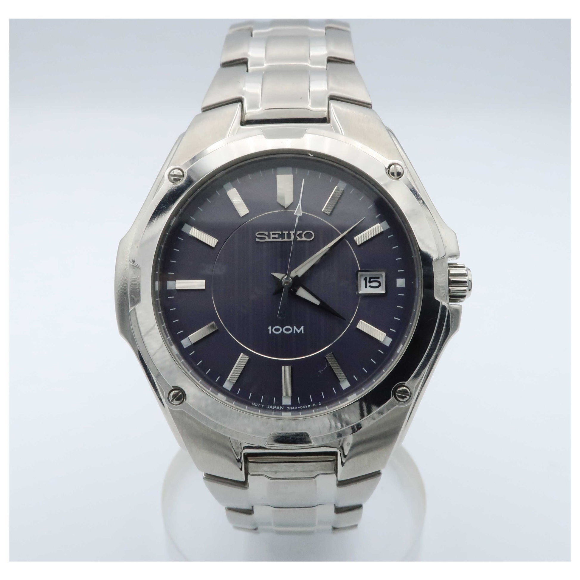 Front view of Seiko Bracelet Men's Quartz Watch SGEE59-SDV