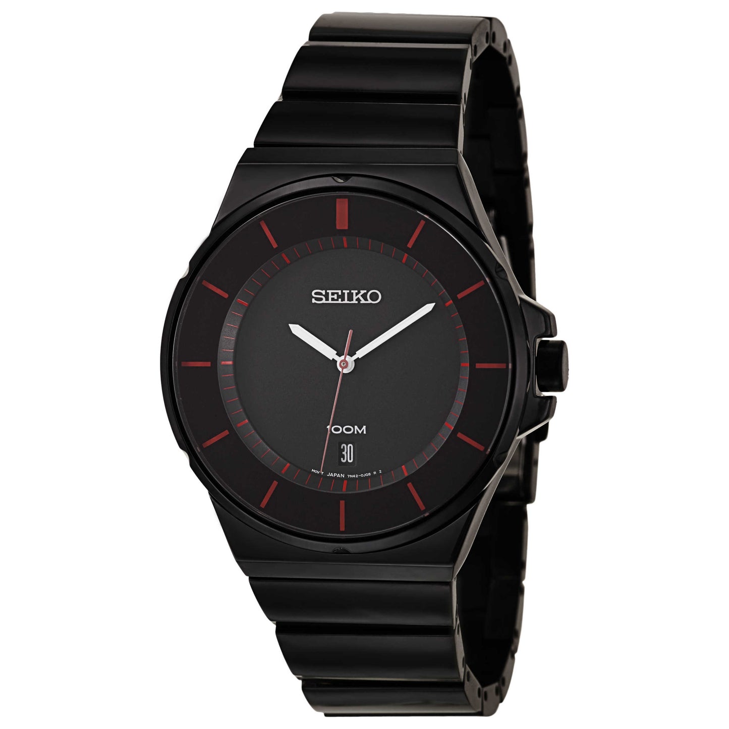 Front view of Seiko Bracelet Men's Japanese Quartz (Battery-Powered) Watch SGEG25