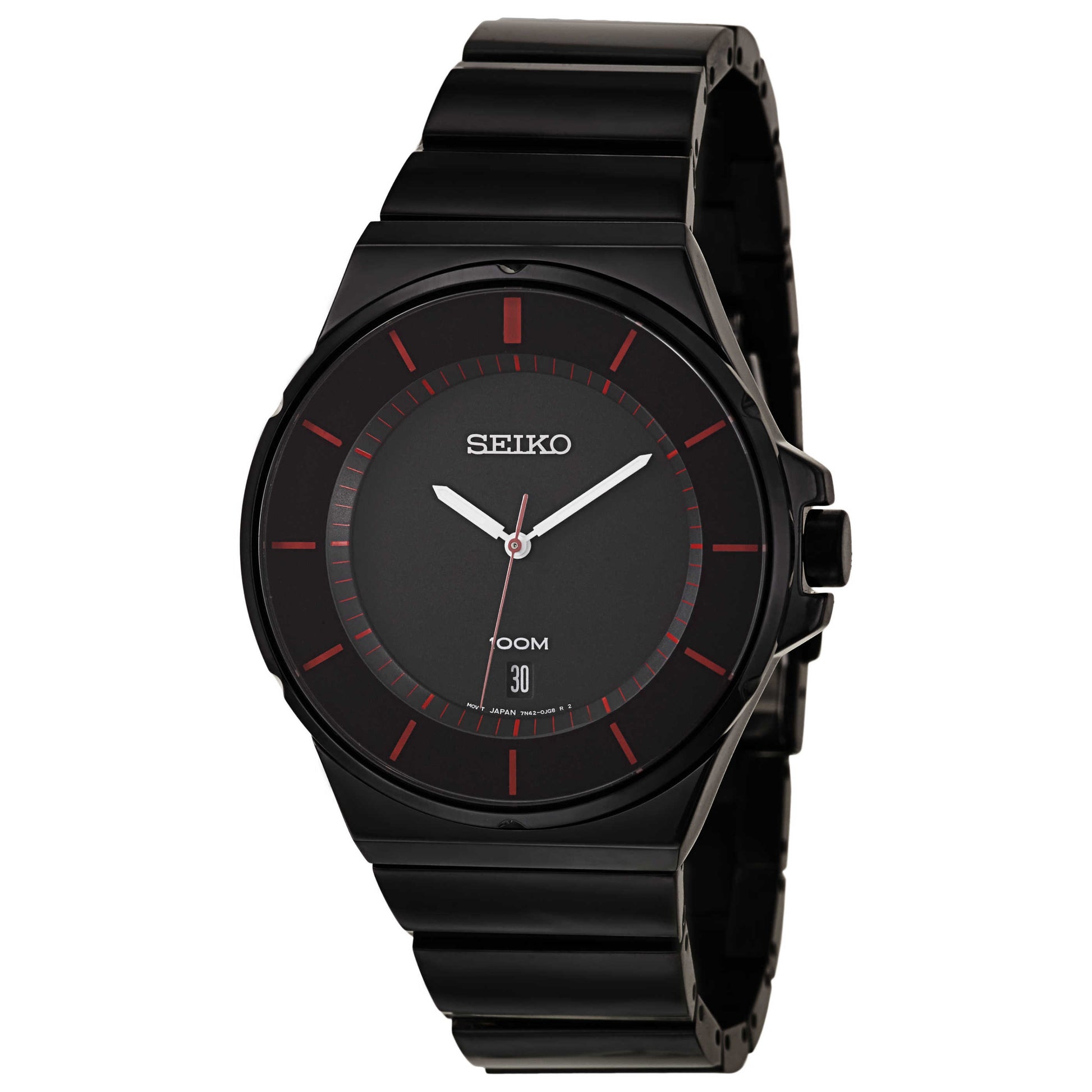 Front view of Seiko Bracelet Men's Japanese Quartz (Battery-Powered) Watch SGEG25