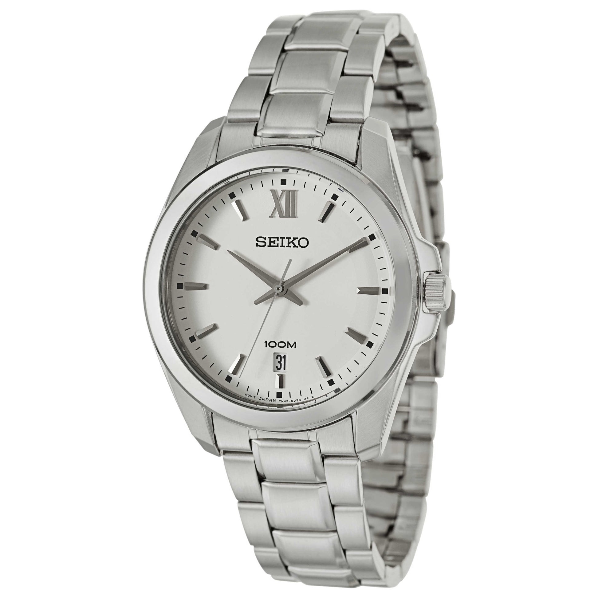 Front view of Seiko Bracelet Men's Japanese Quartz (Battery-Powered) Watch SGEG59