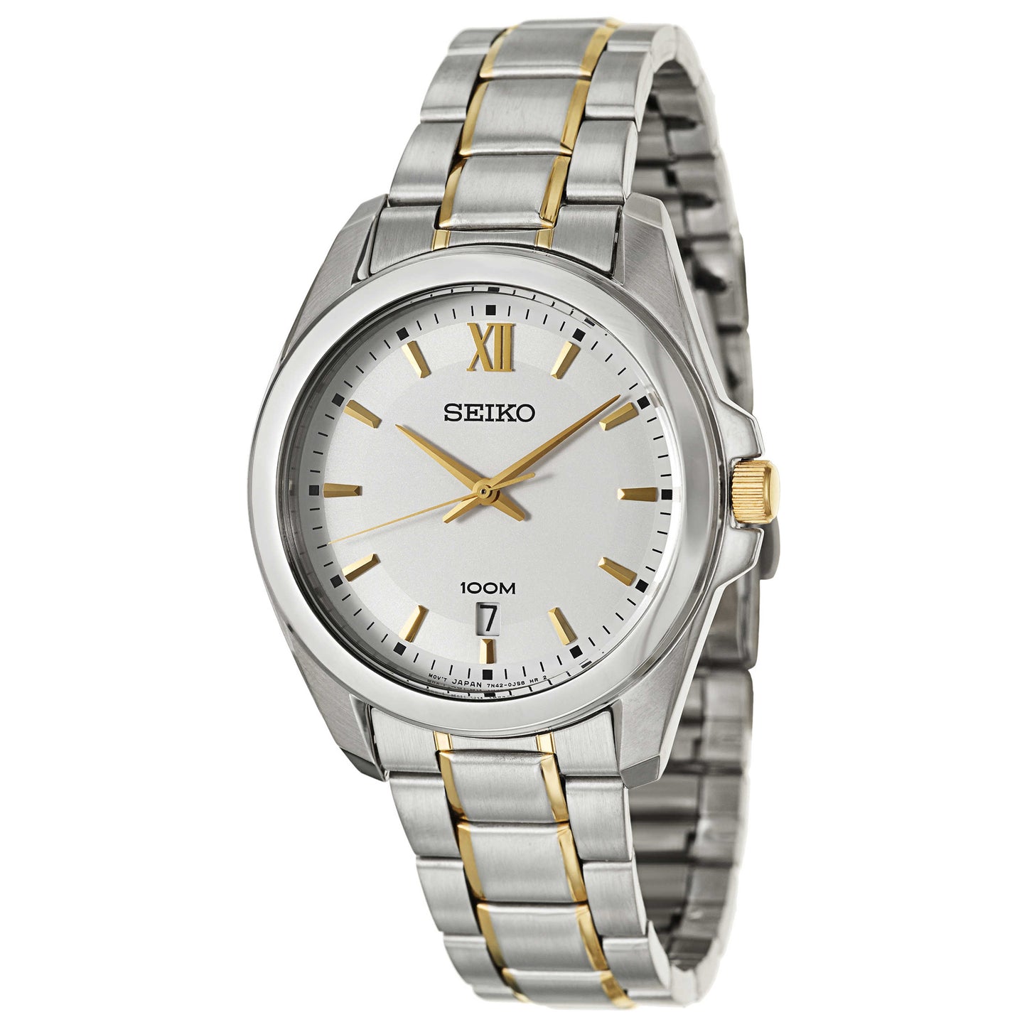 Front view of Seiko Bracelet Men's Japanese Quartz (Battery-Powered) Watch SGEG63