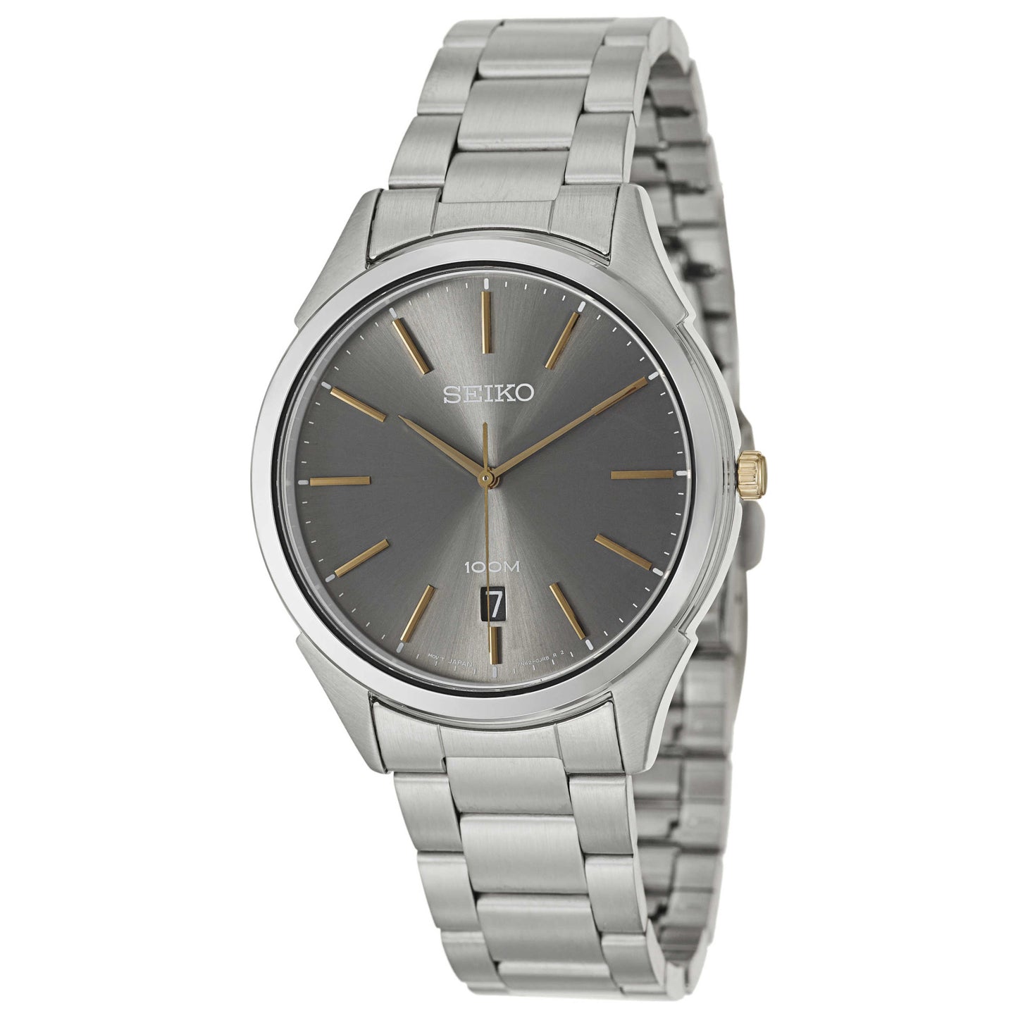Front view of Seiko Bracelet Men's Japanese Quartz (Battery-Powered) Watch SGEG73